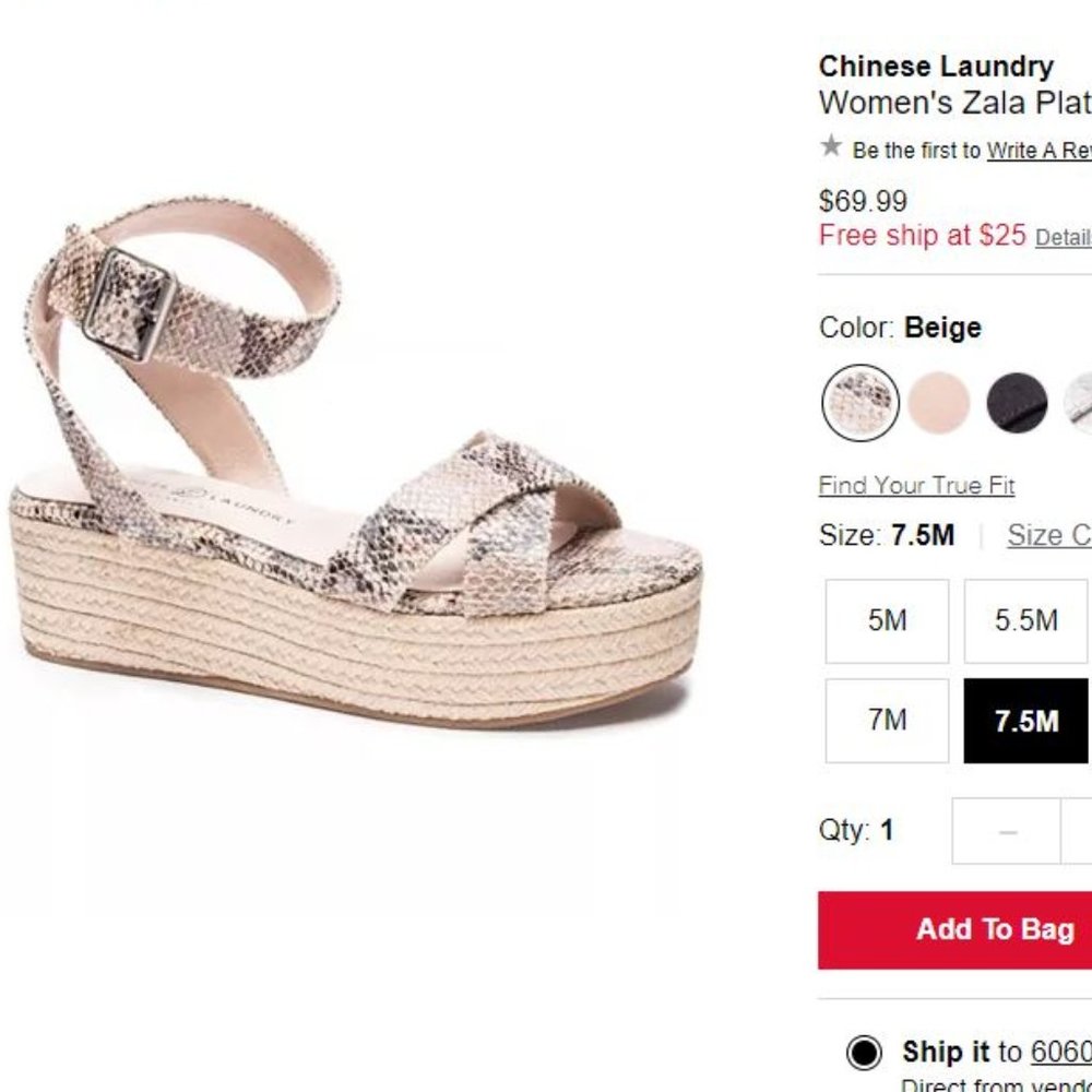 Chinese Laundry Zala Sandal Snake Skin Wedge